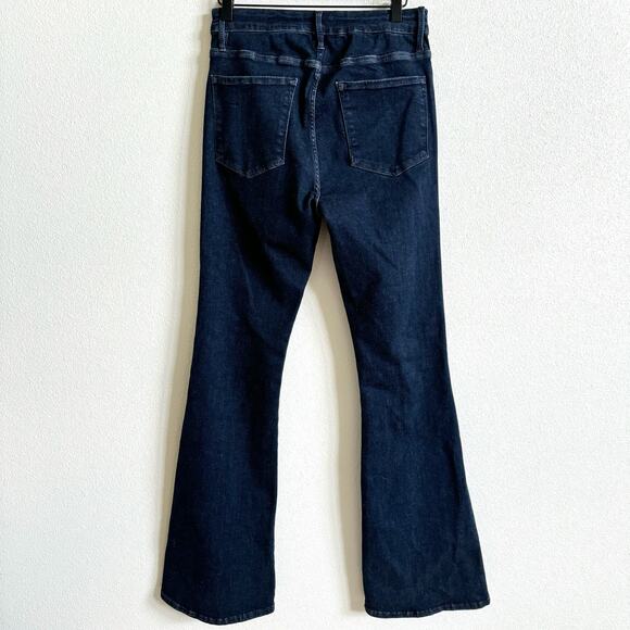 Frame Dark Blue Denim Le One Flare High Rise Jeans Women's 2 NWT - Picture 6 of 6